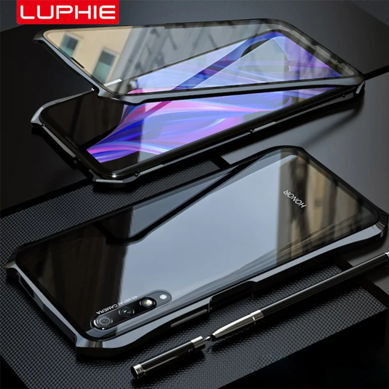 Магнитный чехол Luphie для Huawei Honor 9x Pro полное переднее и заднее стекло 9h закаленная