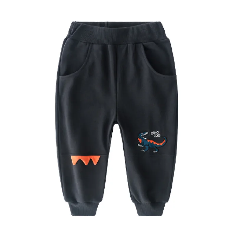 

BBD 2020 Children Sports Pants Boys Girls Spring Autumn Cotton Terry Cartoon Dinosaur Trousers Infants 3-8 Year Kids Clothes