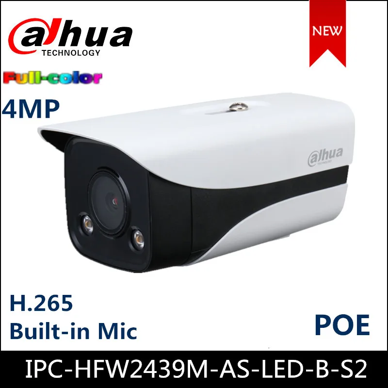 

2020 New Dahua 4MP POE Full color IP Camera IPC-HFW2439M-AS-LED-B-S2 Built-in warm lights with MIC Bullet Network Camera