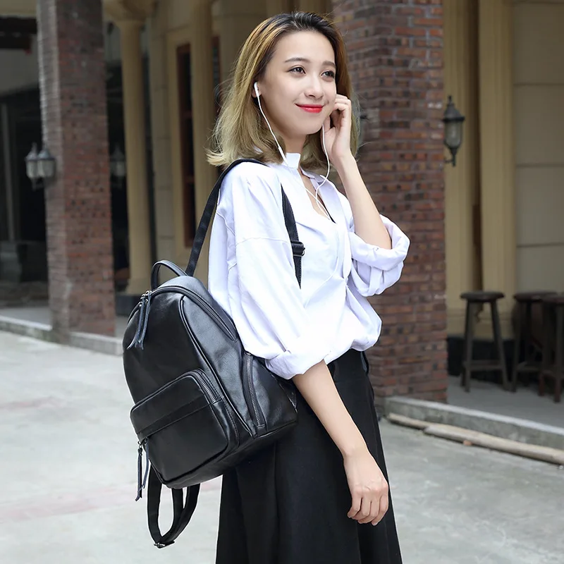 Женские рюкзаки из 100% натуральной кожи новый модный роскошный брендовый женский