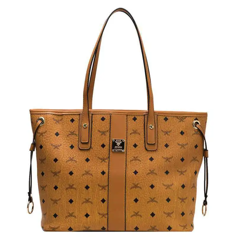 

Luxur Designer Printed PU Ladies Tote Bag Large Capacity Brand Shopping Bag