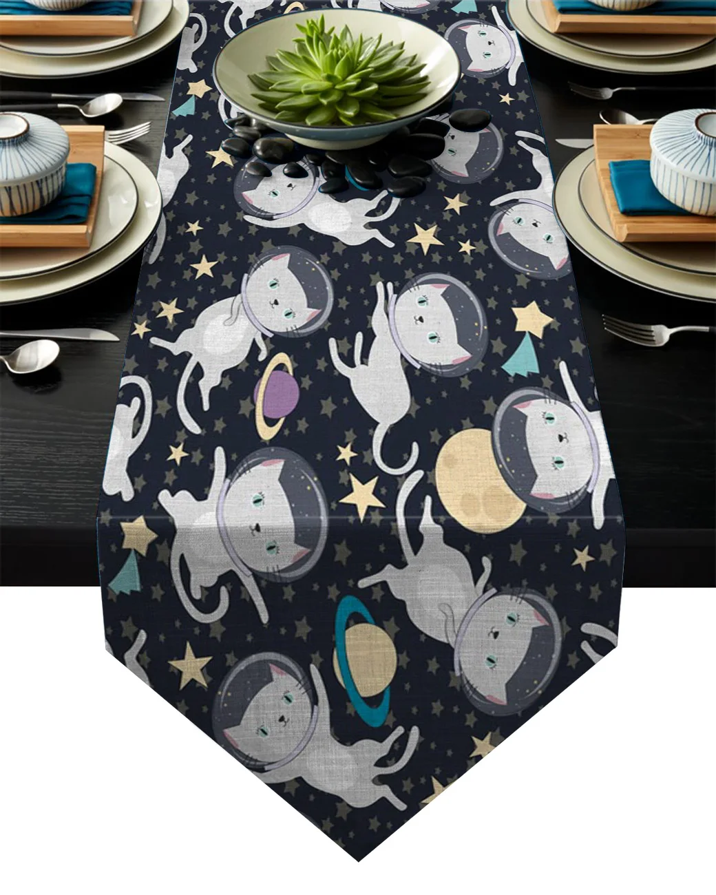 Котенок астронавт космическая планета мультяшный Кот галактика настольная