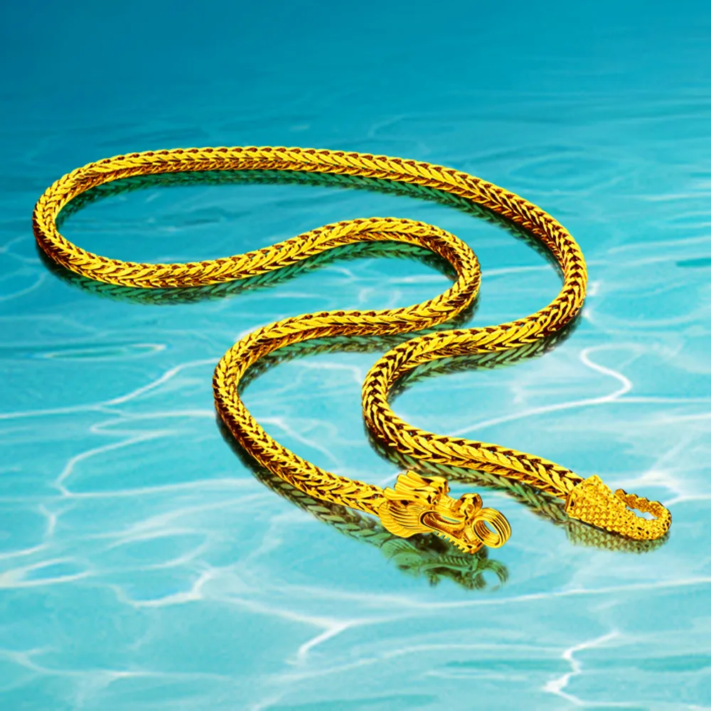 Новое поступление 24k позолоченное мужское ожерелье. Имитация высокого качества.