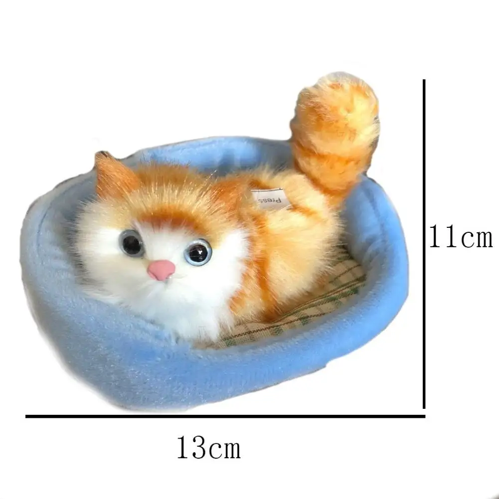

Simulation Stuffed Cats Home Decorations Toys Lovely Animal Doll Plush Lazy Sleeping Gifts Plush Toy With Mew Sound Crafts