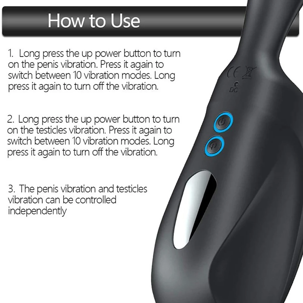 Массажер Мужской чувствительный с 10 режимами вибрации 2 мощных мотора|Массажная
