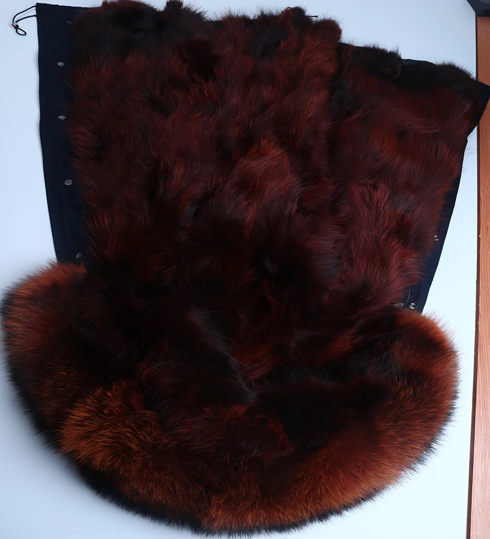 Navy coat Пальто с натуральным мехом, зимняя куртка, женская короткая парка, водонепроницаемая, большая, с натуральным мехом енота, с воротником, с капюшоном, толстая, теплая, с натуральным лисьим мехом, подкладка - Цвет: Navy coat