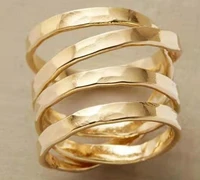 classic gold color hollow out winding twisted finger ring for women men party wedding engagement fashion jewelry