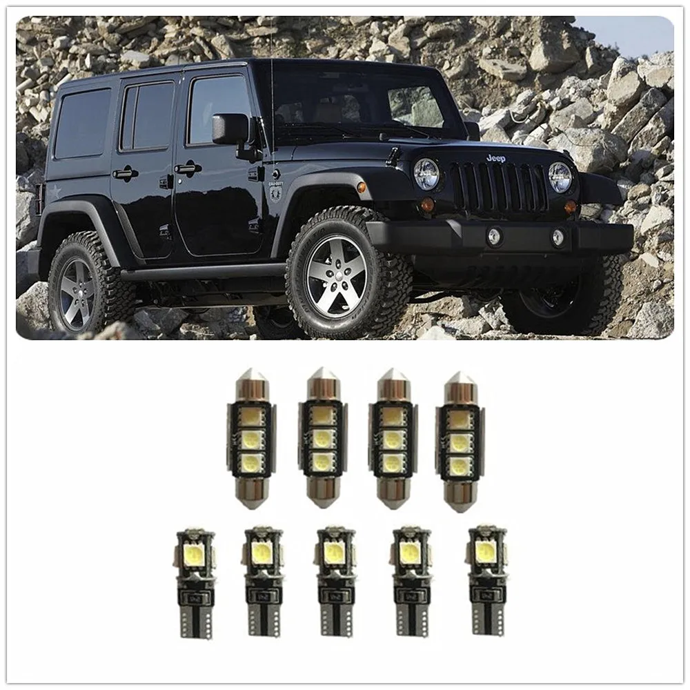 Комплект внутренпосылка с белсветодиодный светодиодом 9 шт. для Jeep Cherokee Компасы