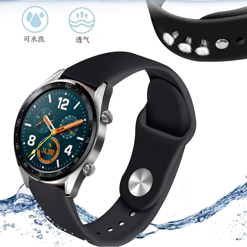 20 мм ремешок для часов samsung Galaxy watch Active 2 46 мм 42 мм gear S3 huawei watch GT 2 мягкий силиконовый браслет 22 мм ремешок для часов 46