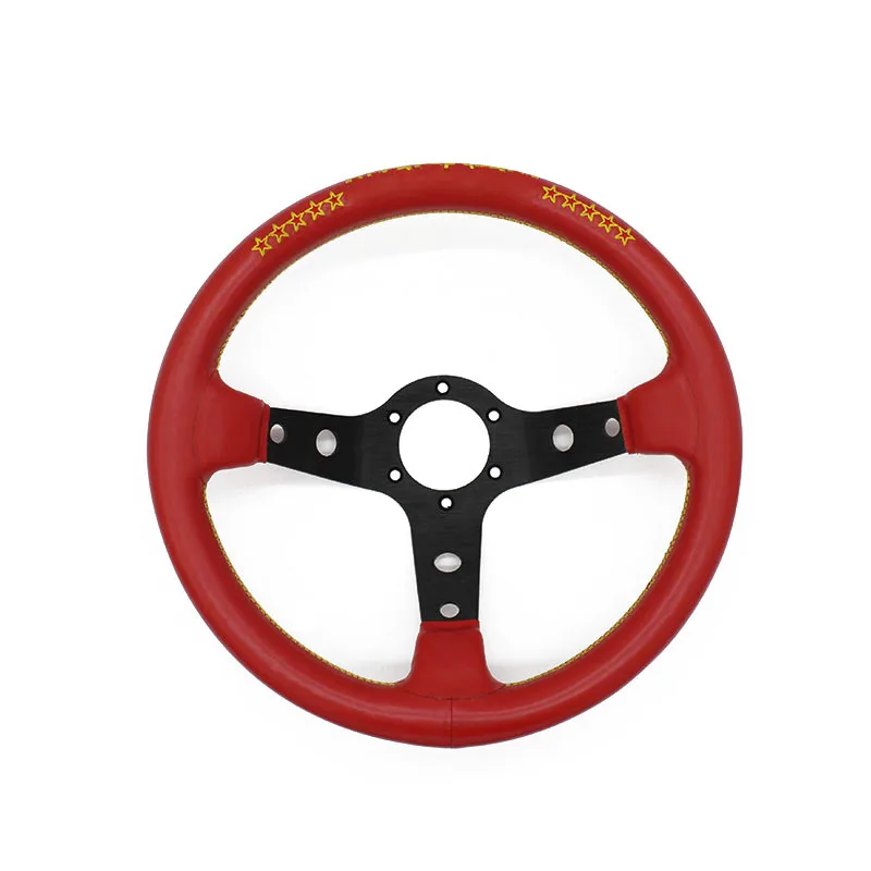 

Universal 320mm 330mm VERTEX Red Microfiber Leather Deep Dish JDM Style Vertex Racing Sport Car Rally Race Steering Wheel