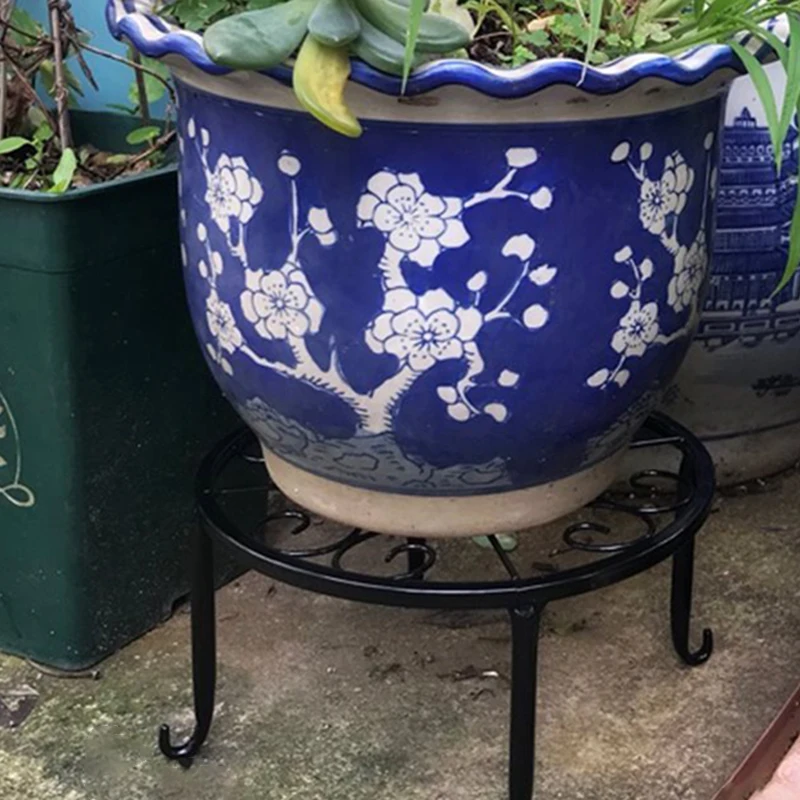 Кованая железная подставка для горшка растений Цветочная полка домашнего декора