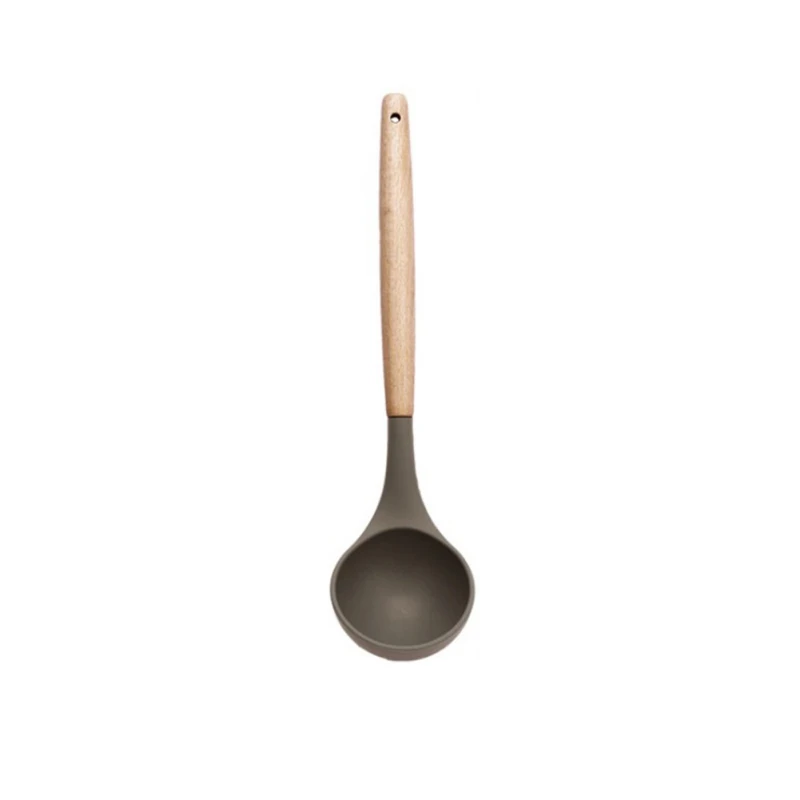 

Practical and durable Wooden Handle Silicone Kitchenware Non-Stick Pan Silicone Kitchen Utensils Cooking Tools Kitchen Utensils