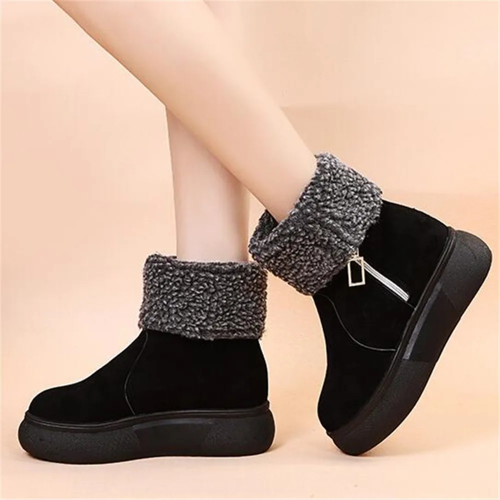 Новинка зимние теплые меховые сапоги для снежной погоды женские кроссовки на плоской платформе с боковой молнией массивные повседневные п...