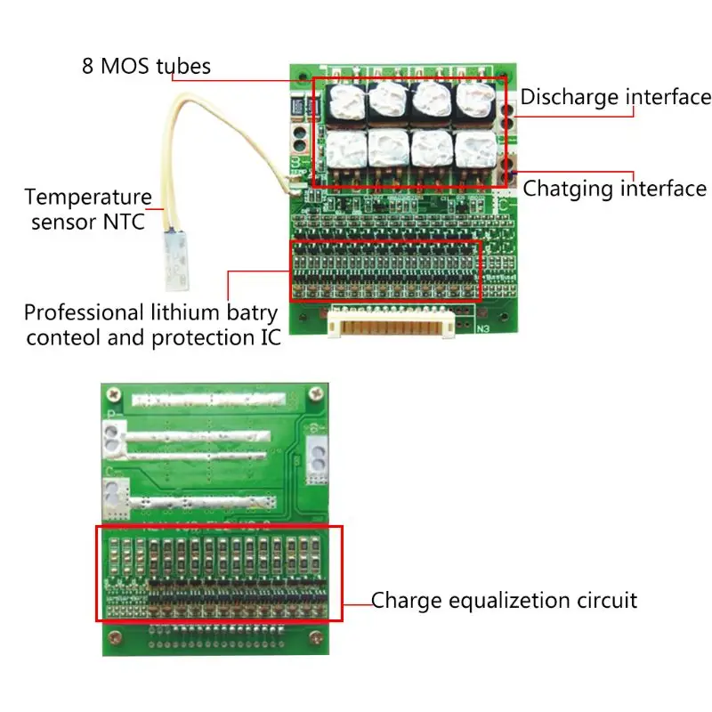 

1pc BMS 13S 48V 50A 18650 Li-ion Lithium Battery Pack Protection Equalizer Board PCB LX0D