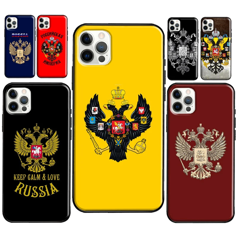 Чехол для телефона с гербом России iPhone 11 14 12 13 Pro Max Mini X XR XS MAX 7 8 Plus SE 2020 мягкий чехол