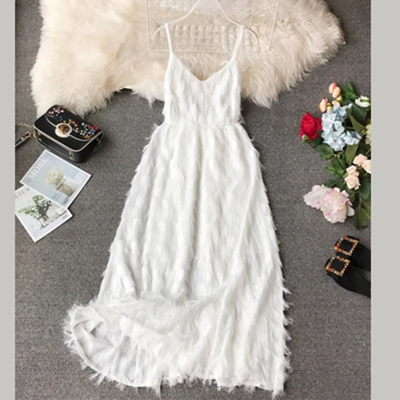 Женское длинное платье макси с V образным вырезом и бахромой|Женские платья| |