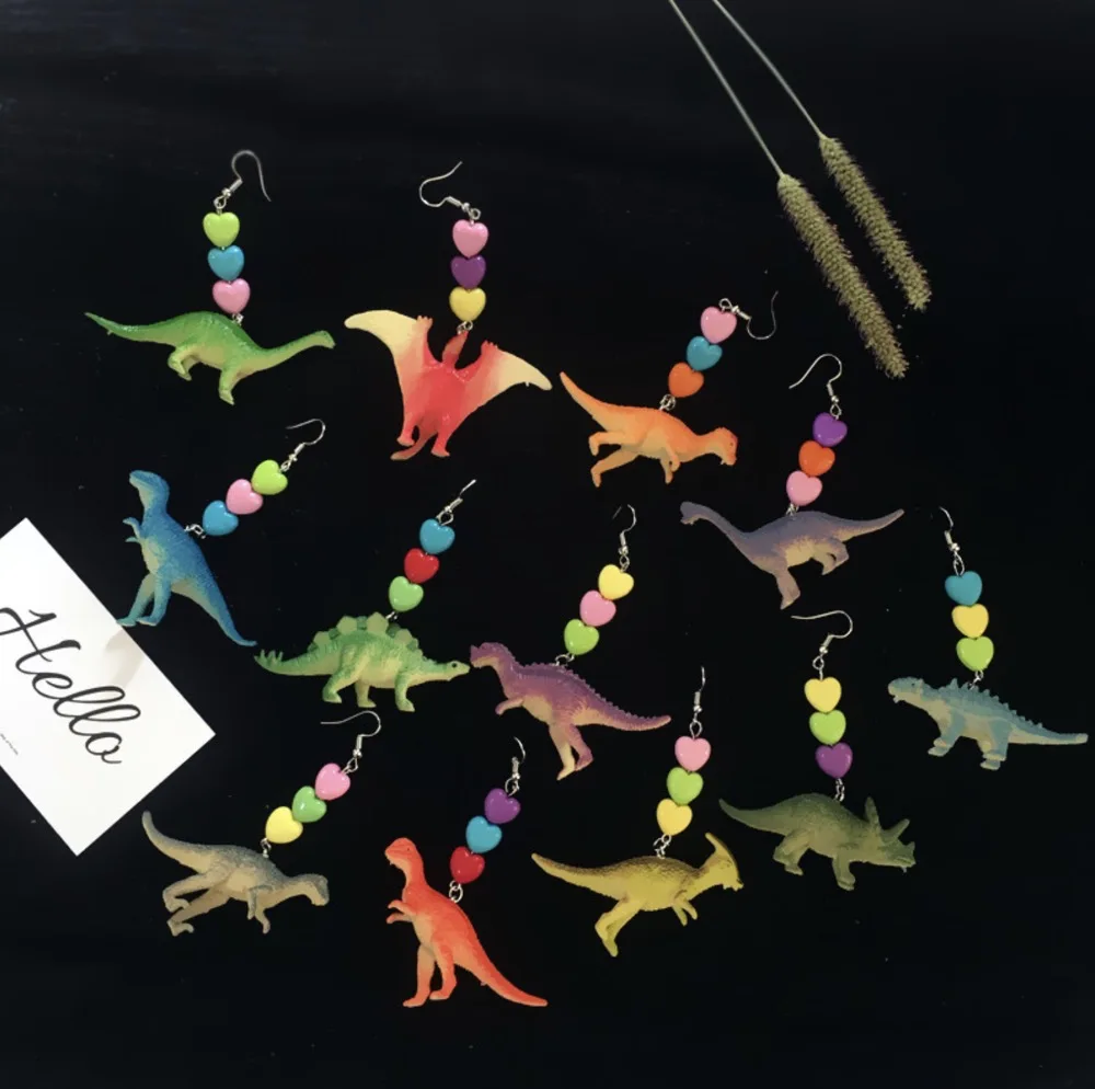 Серьги E-Ling с животными модные висячие серьги в стиле Харадзюку милые сердца