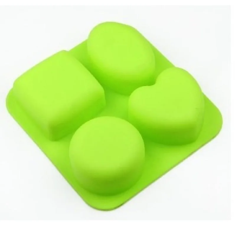 Форма для мыла с 4 полостями круглая овальная квадратная геометрическая форма