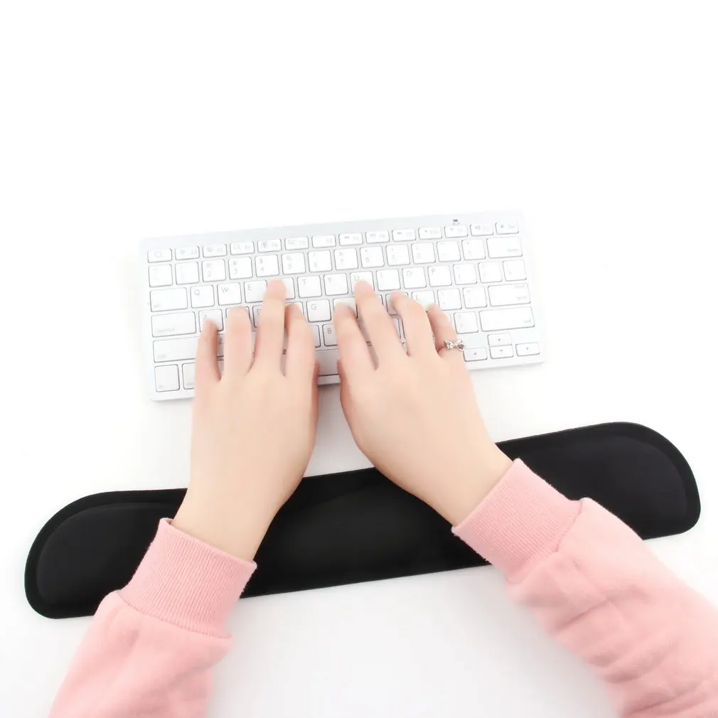 

Desktop Anti Slip Black Gel Wrist Rest Support Comfort Pad for PC Computer Gaming Keyboard Raised Platform Hands