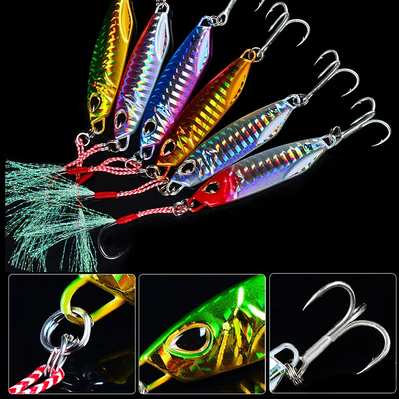 New Fishing Lure Jig Bass Bet Jiging Sinking Baits Weights10-50G Metal Jigs Articulos De Pesca Artificial Bait Holographic Trout
