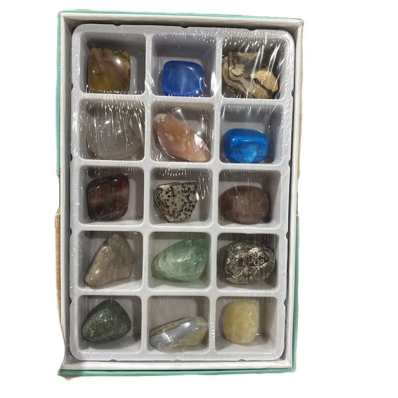 

Natural Stones Box Raw Minerals Crystals Specimen For Education Home Decors