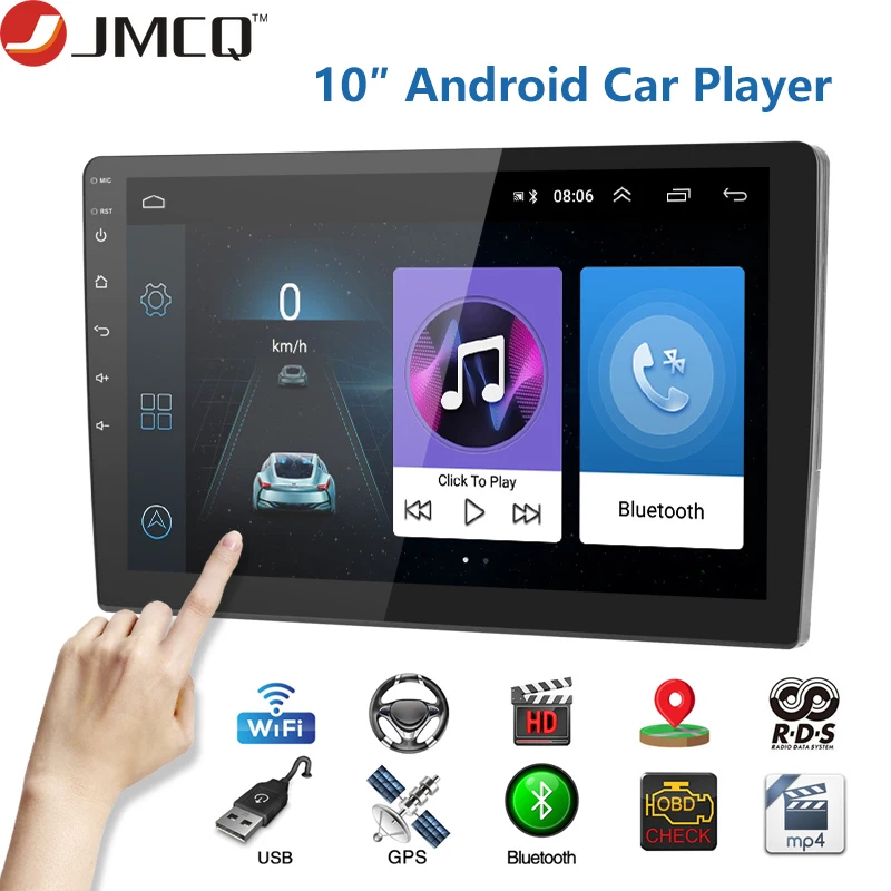 JMCQ 10 дюймов 2din автомобильное радио Android 8 1 универсальный gps wifi сенсорный экран
