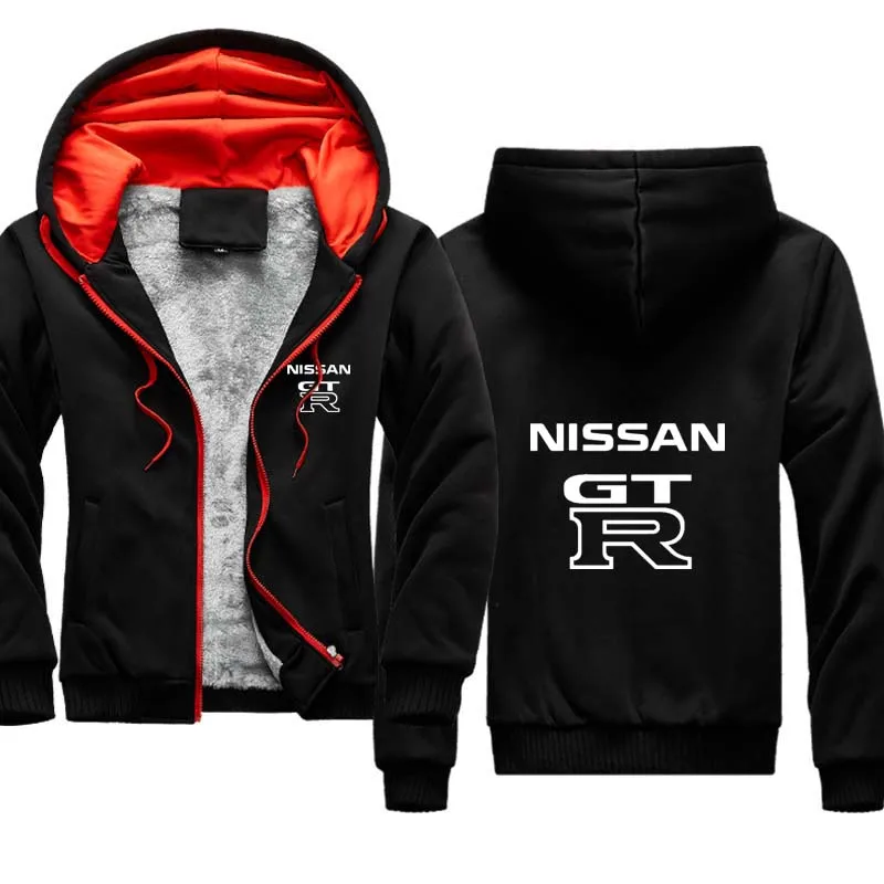 

Unisex Winter Fashion Mens Sport Jacket GTR Car Logo Casual Men's Hoodie Thicken Warm Wool Fleece Men's Zipper jackets