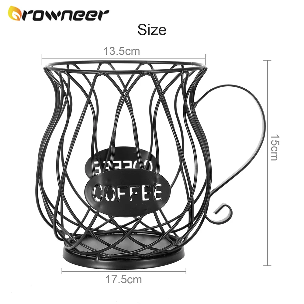 Large Capacity Multifunction Hollow Coffee Capsule Basket Anti-Rust Creative Iron Wire Electroplating Gold Spray Storage Cup | Дом и сад