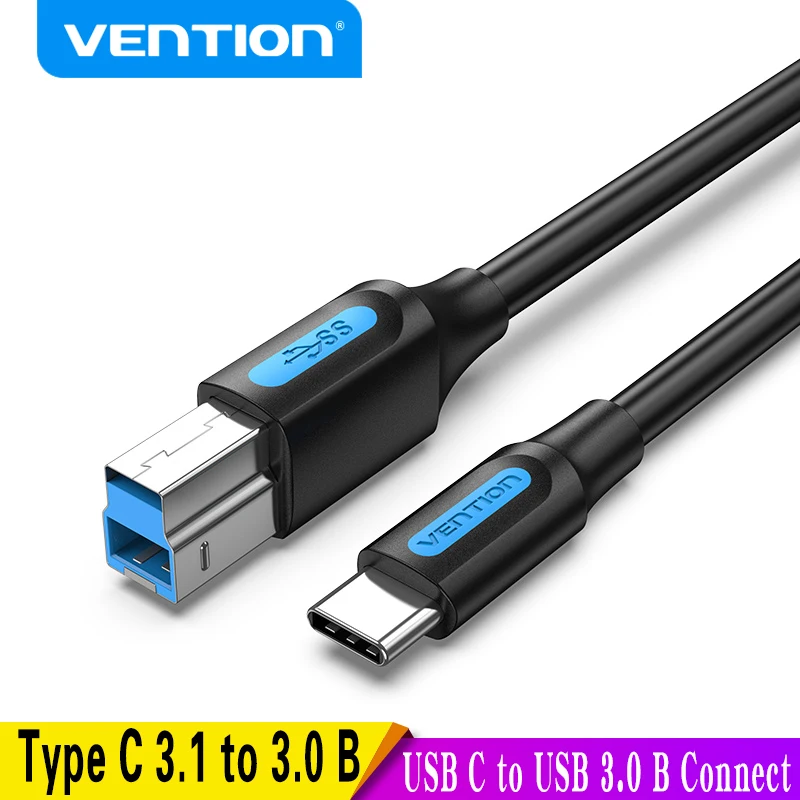 Vention USB C to USB Type B 3.0 Cable for HDD Case Disk Enclosure Web Camera Digital Video Blue ray Drive Type C Square Cord NEW