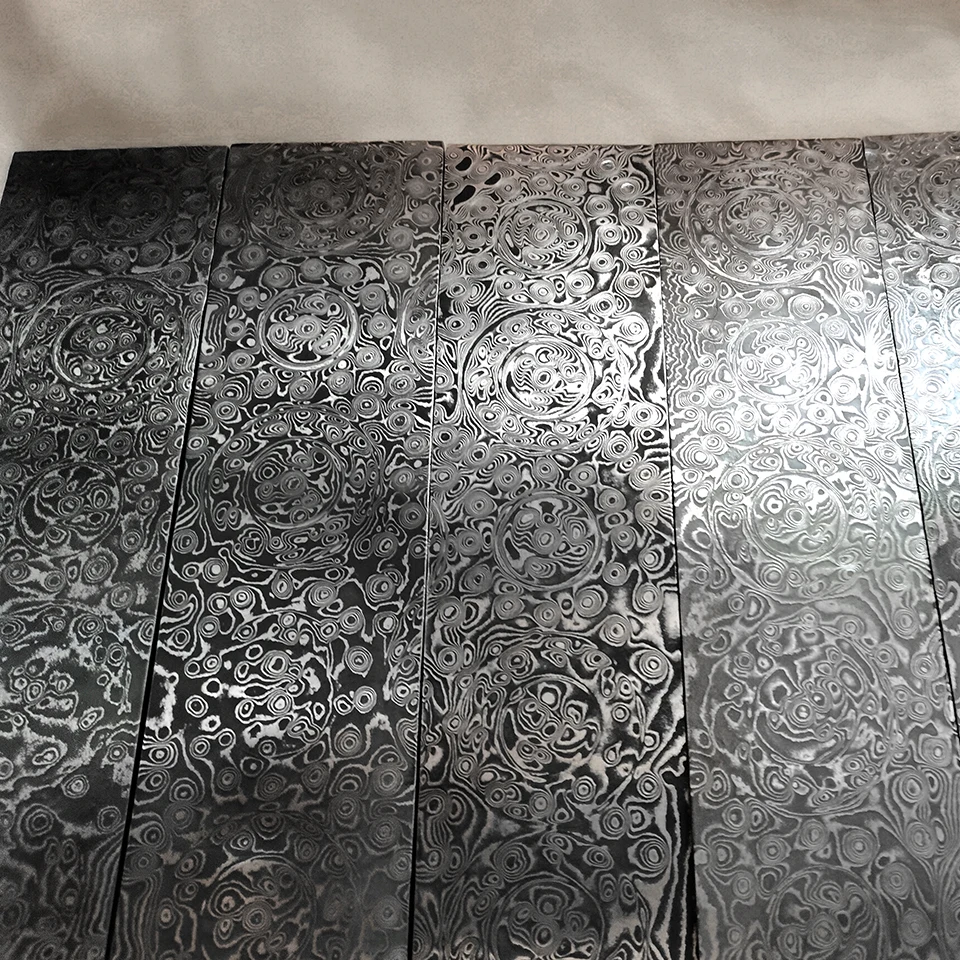 Дамасская стальная заготовка длиной 320 мм листовой стержень рукоятка лезвия из