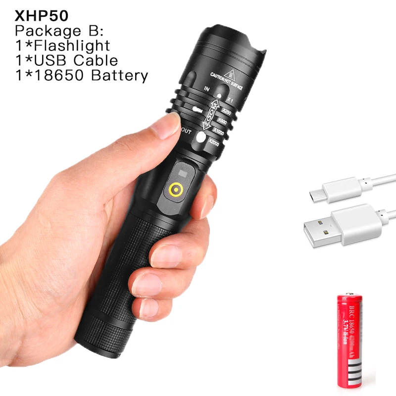B 80000 люмен самая мощная лампа xhp70.2 светодиодный фонарик usb светодиодный фонарь с зумом xhp70 xhp50 18650 или 26650 Аккумулятор для кемпинга на открытом воздухе - Испускаемый цвет: B