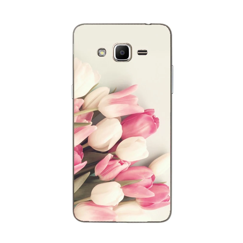 TPU Case For Samsung Galaxy J2 Prime G532 SM-G532F 5 inch Soft Silicone Cover Cat flower |