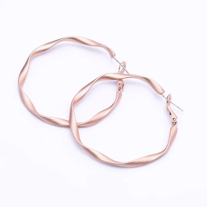 ELEGANCE11 женские серьги-кольца из розового золота Роскошные Дизайнерские геометрические круглые серьги для женщин серьги для костюма золотые кольца - Окраска металла: Rose Gold-L