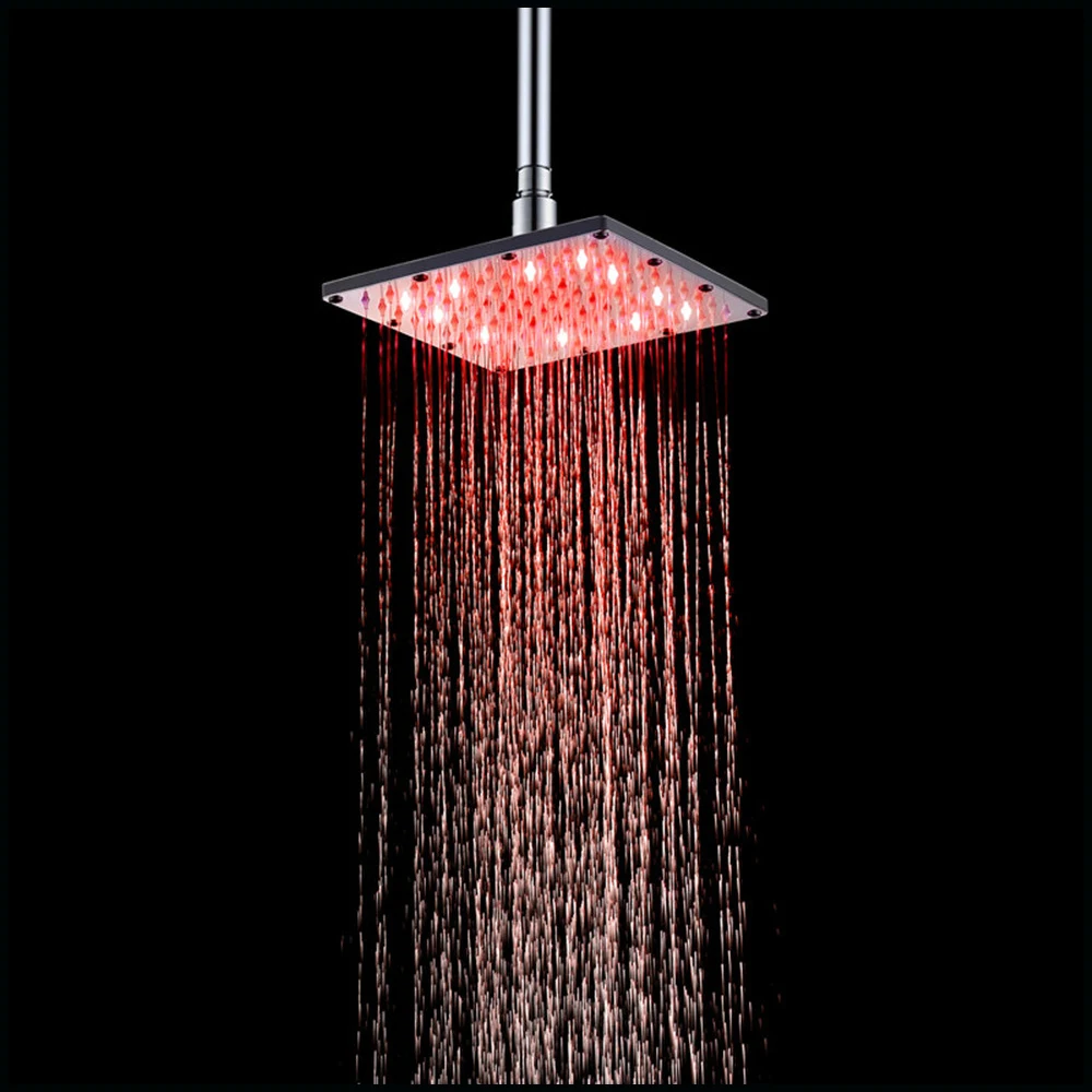8 дюймов 200 мм Нержавеющая сталь большой светодиодный лейки для душа Цвет