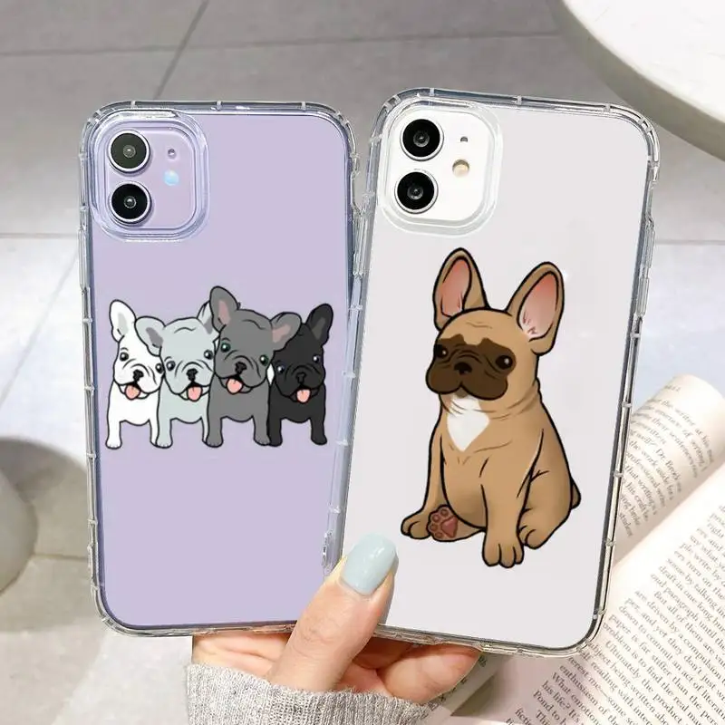 

French Bull dog transparent Phone Case for iphone 11 12 13 pro max 6s 7 8plus xr xs mini founds clear cover