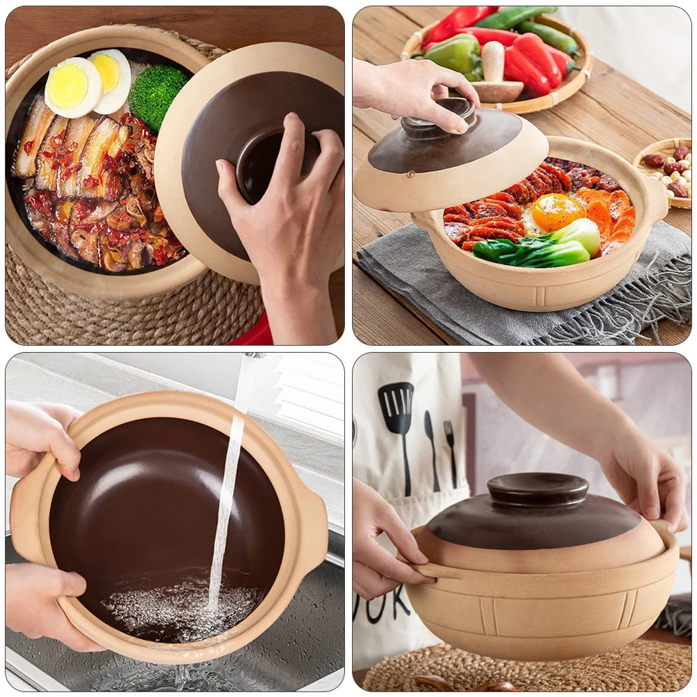 

1pc Ceramic Casserole Stew Pot Ceramic Cookware for Home Use (Assorted Color)