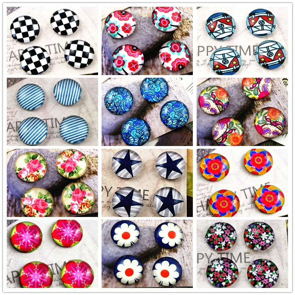 Горячая продажа 20 шт./лот 12 мм ручной работы фото стекло Кабошоны Купол для DIY