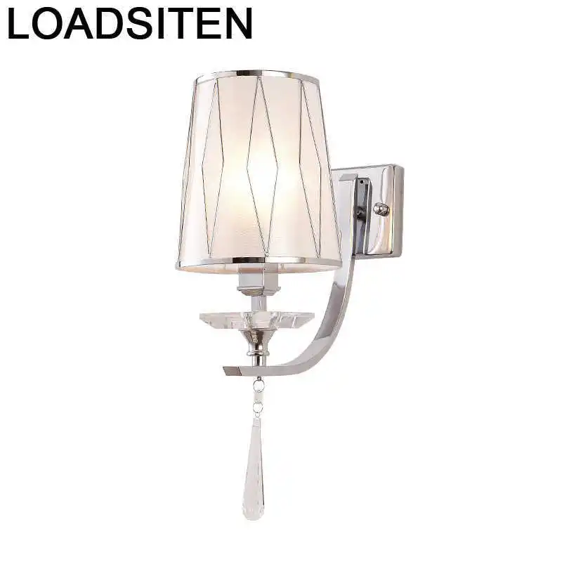 

Aplik Lamba Mural Interieur Mirror Cama Applique Murale Lampara De Pared Interior Luminaire For Home Crystal Wall Bedroom Light