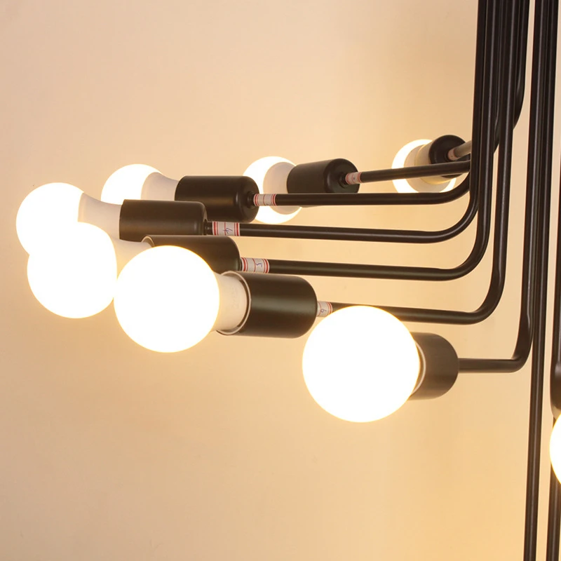 値段 アメリカの創造的なスパイラルペンダントライトレトロ鉄E27シャンデリア16 26ヘッド階段ヴィラホーム装飾ペンダントランプ