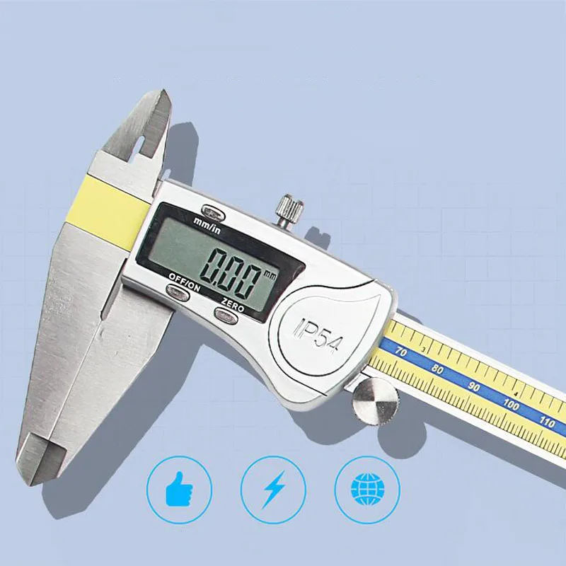 

Digital Vernier Caliper 150mm Stainless Steel Waterproof Electronic Caliper Industrial Grade Micrometer Depth Measurement Tool