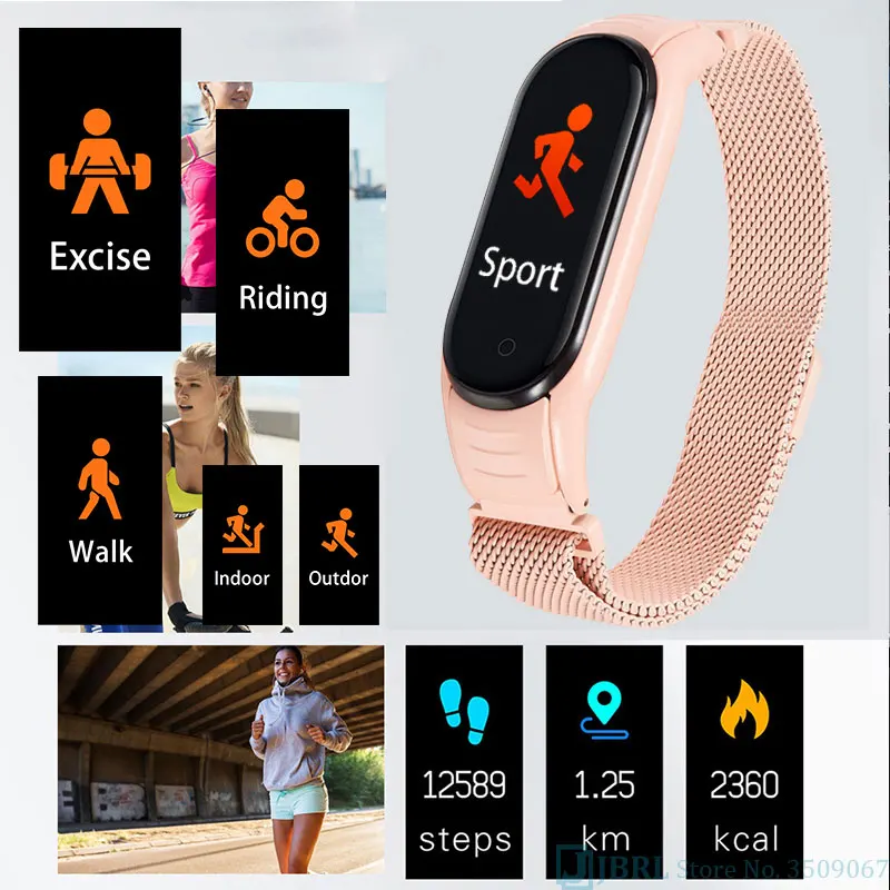 Смарт часы из нержавеющей стали для мужчин и женщин Android IOS Smartwatch Электроника