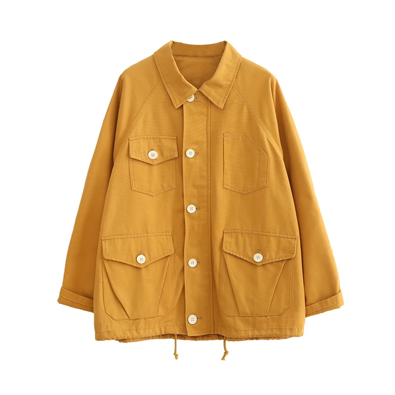 2020 Spring and Autumn New Fashion Loose Vintage Tooling Zipper Casual Women's Jacket Harajuku Long Sleeve Female Basic Coats | Женская