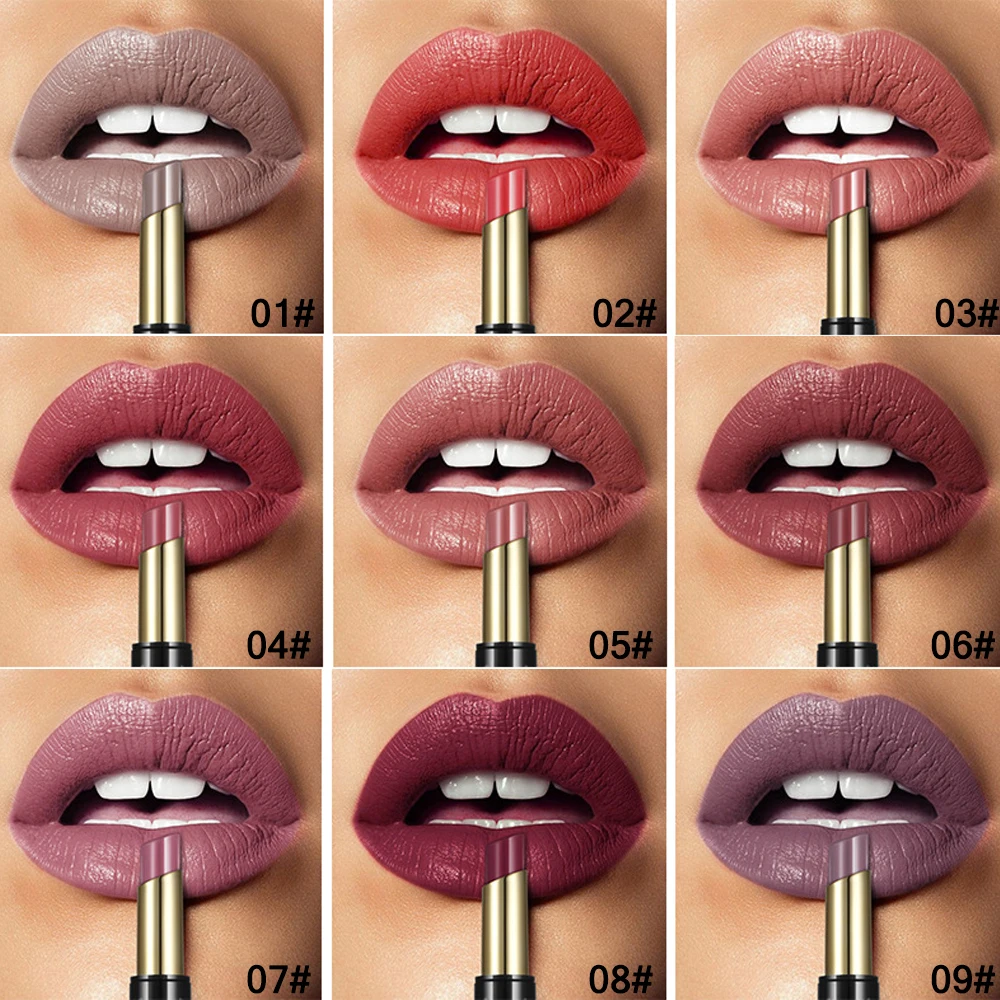 Pudaier 2 в 1 матовый Набор губной помады водонепроницаемый стойкий карандаш для губ телесный макияж