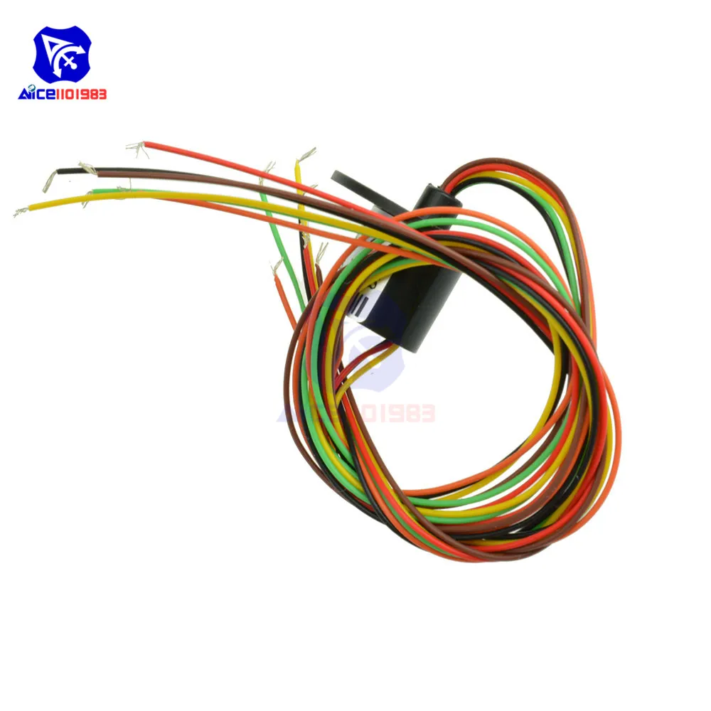 Diymore 300 об/мин 6-Way токосъемное кольцо 2A AC 240V из-за цветопередачи монитора Роботизированная 12,5 мм инженерный пластик 1000 Nsulation сопротивления