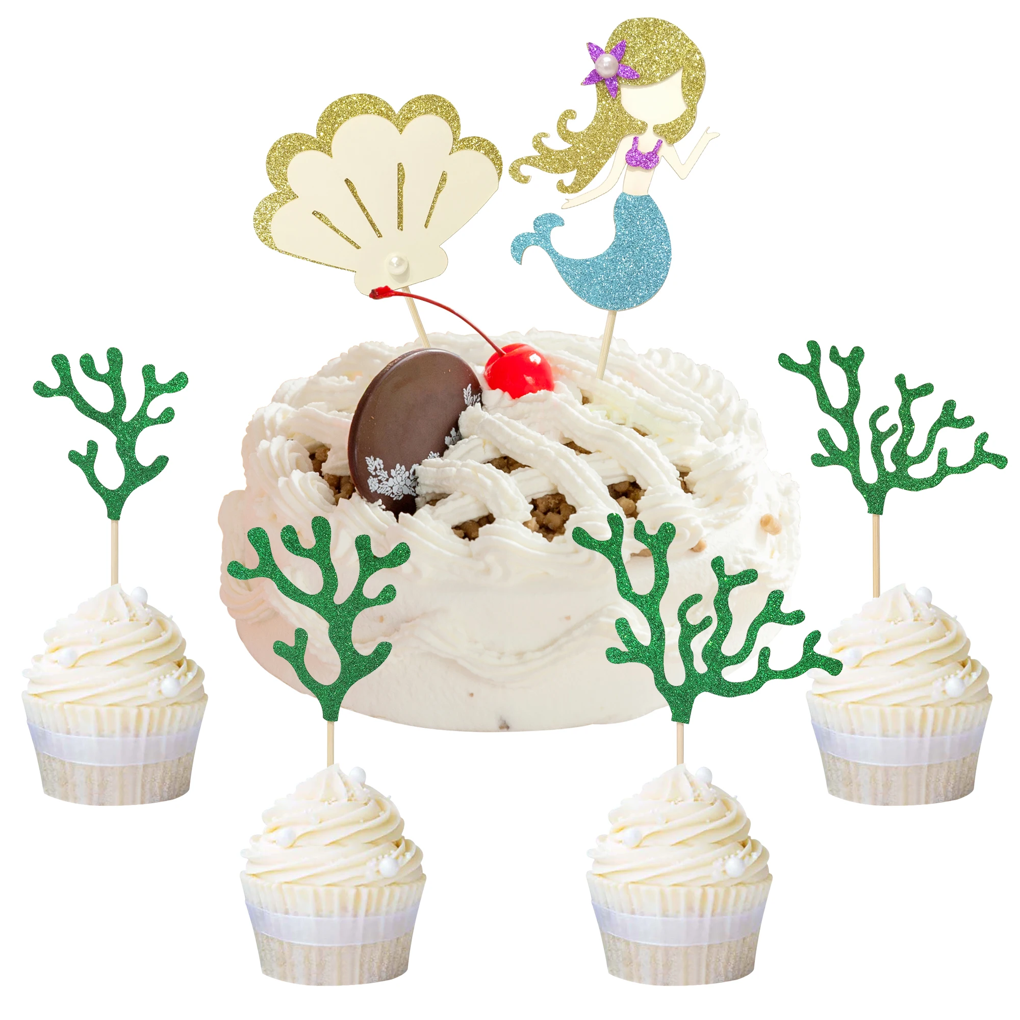 Топпер для торта русалка праздвечерние чное украшение 1-вечерние вечеринки