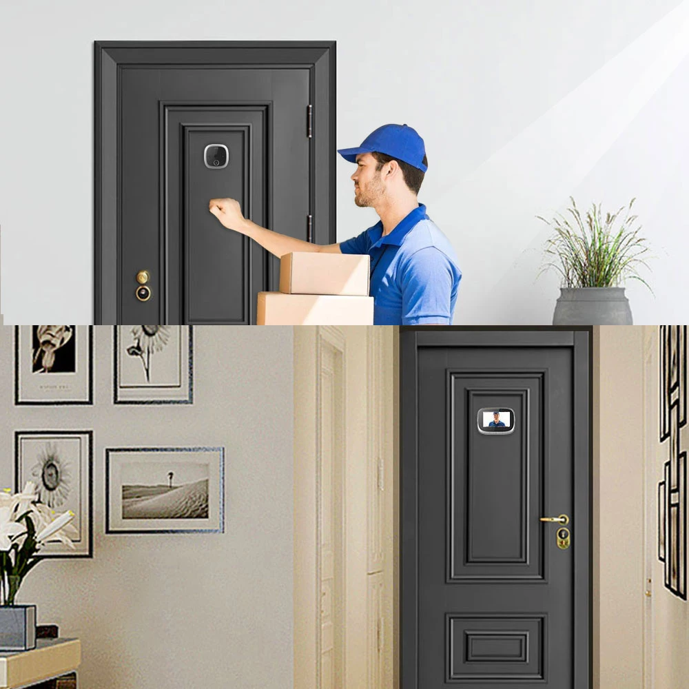 

4.3inch 12 Optional Chords Digital Door Viewer Doorbell With Motion Detection Smart Door Camera Viewer Video Doorbell