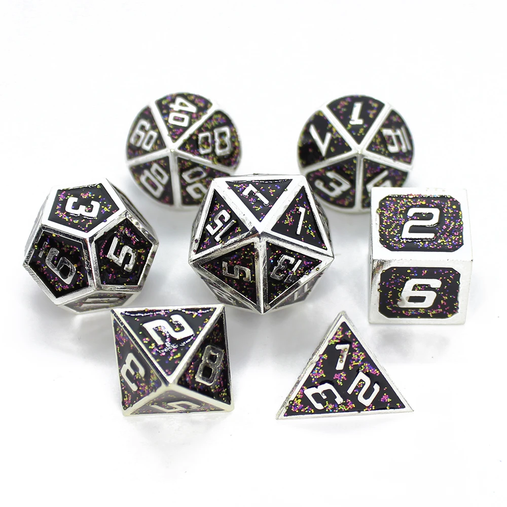 Набор игральных костей dnd металлические игральные кости 7 шт. с чехлом для ролевых