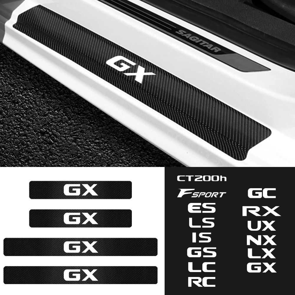 4PCS 3D Car Door Sill Protector High Quality Carbon Fiber Sticker For LEXUS CT200h F sport ES LS IS GS LC RC GC RX UX NX LX GX | Автомобили