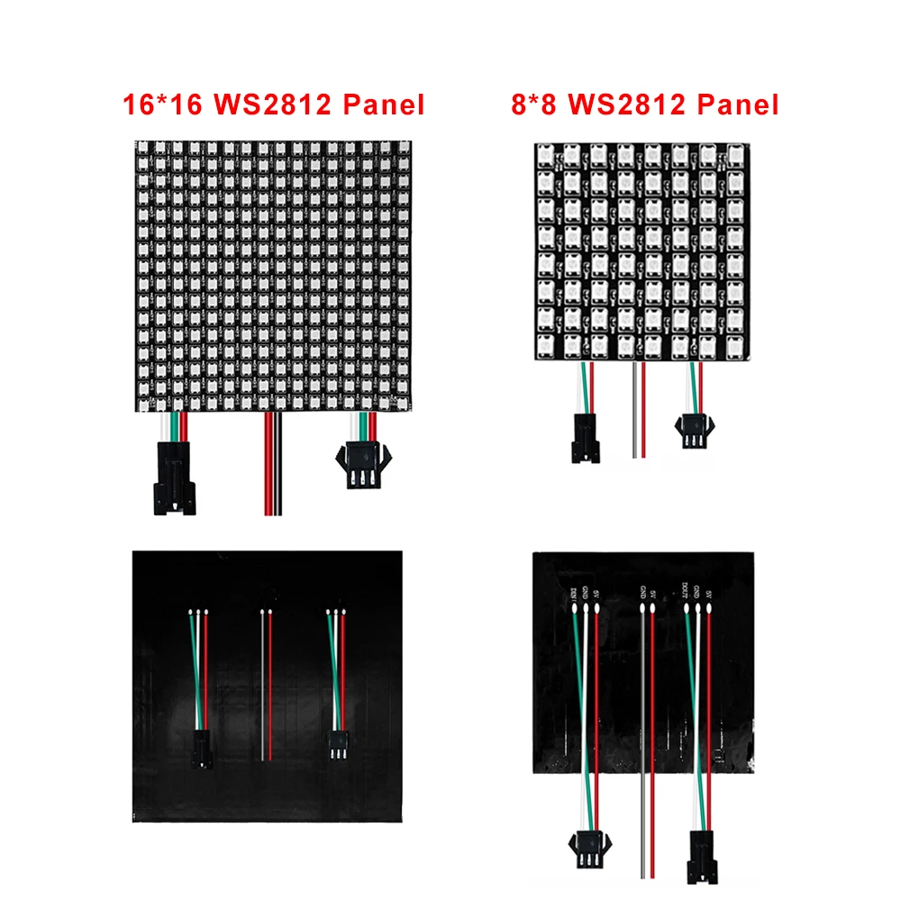 DC5V WS2812B Led Digital Panel Module Matrix Flexible Screen 5050 RGB Individually Addressable Pixels 8*8/16*16 IP30 | Освещение
