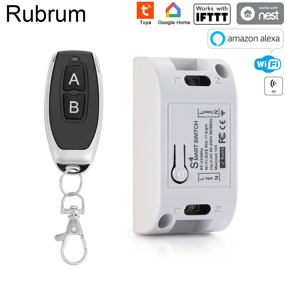 Беспроводной умный выключатель Rubrum Tuya с Wi Fi и таймером универсальный модуль